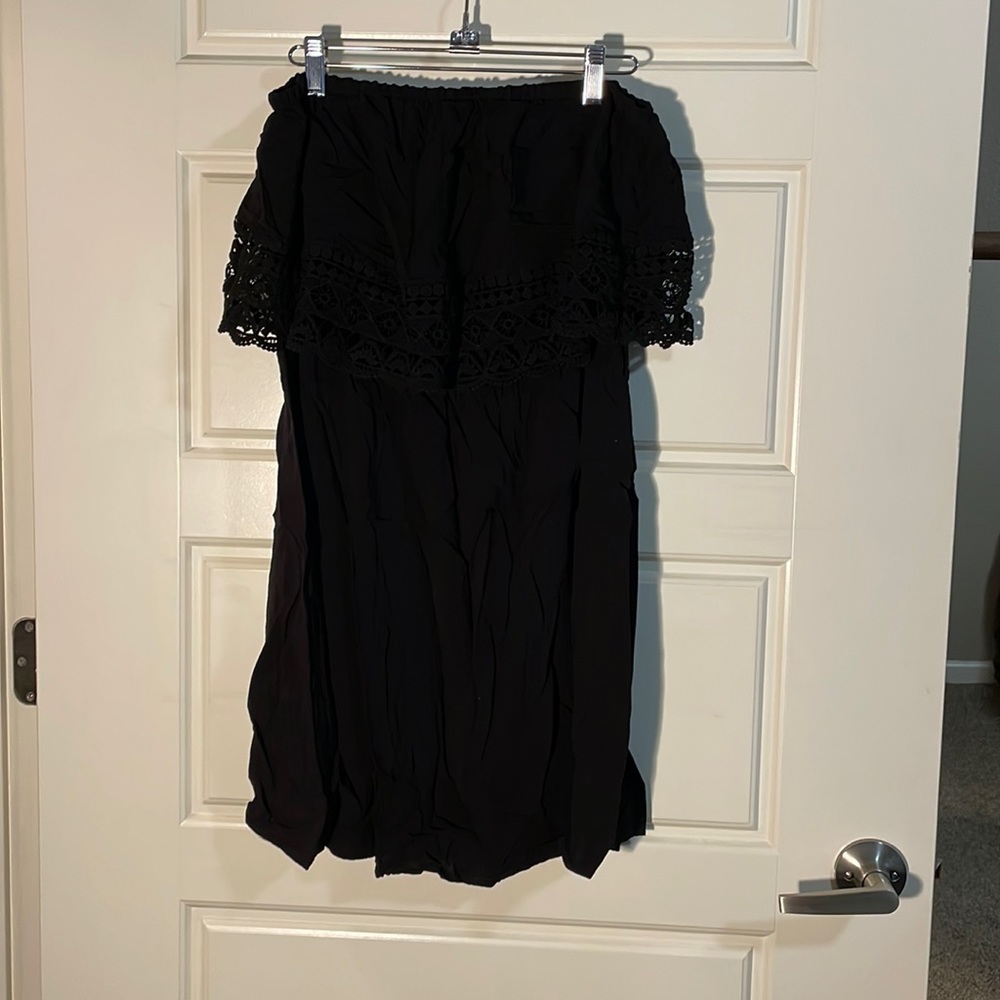 Off the Shoulder Black Dress